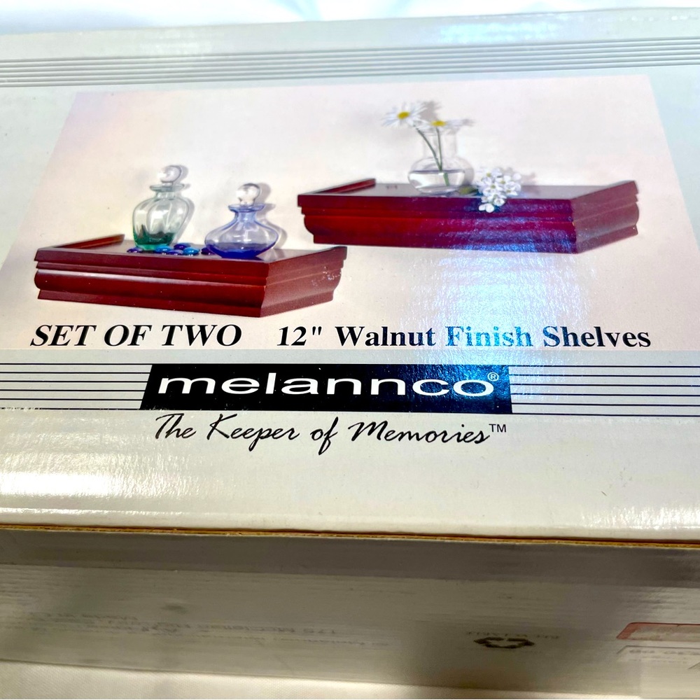 NIB MELANNCO Set of 2 12” Walnut or White Shelves NWT Dead Stock Deal!